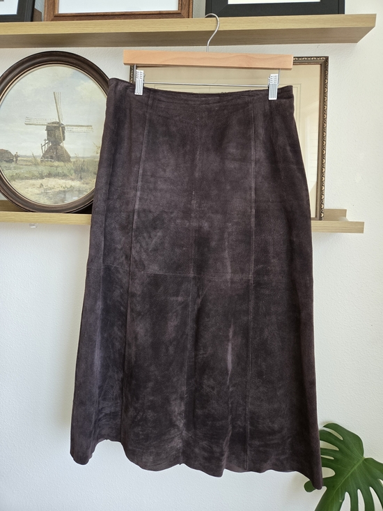 Chico's Dresses & Skirts - Chico's Chocolate Brown Suede Midi Skirt | Size Large